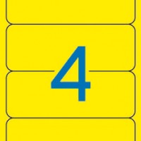 APLI 1374. Carpeta 20 hojas A4 etiquetas ILC amarillas (190,0 X 61,0 mm.)