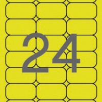 APLI 2870. Carpeta 20 hojas A4 etiquetas LC amarillo fluor (64,0 X 33,9 mm.)