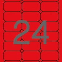 APLI 2872. Carpeta 20 hojas A4 etiquetas LC rojo fluor (64,0 X 33,9 mm.)