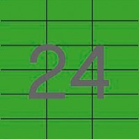 APLI 11837. Caja 100 hojas A4 etiquetas color verde (70 X  37 mm.)