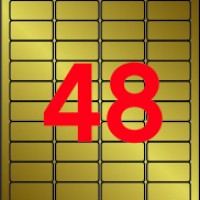 APLI 14886. Blister 20 hojas A4 etiquetas color oro (45,7 X 21,2 mm.)