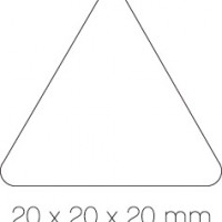 APLI 11493. Gomets triangulares en rollo, color naranja (20,0 mm.)