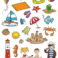 APLI 11435. Gomets removibles La Playa (3 hojas)
