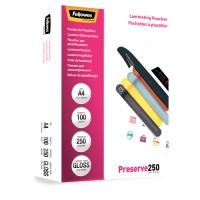 Fellowes 5401802. Pack de 100 Fundas Plastificar 250 micras Brillo A4
