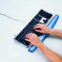 Fellowes 9113709. Reposamuñecas teclado gel Crystal azul