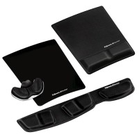 Fellowes 9182801. Reposamuñecas para teclado de espuma canal V Negro