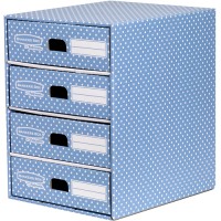 Fellowes 4482301. Módulo 4 cajones archivador A4 azul/blanco