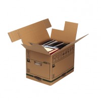 Fellowes 6205201. Caja de transporte reutilizable mediana con montaje automático