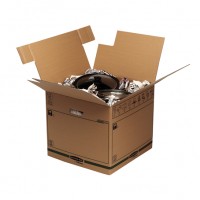 Fellowes 6205301. Caja de transporte reutilizable grande con montaje automático