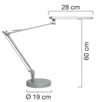 Unilux 400033684. Lámpara LED de escritorio MAMBOLED color gris metalizado