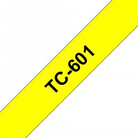 BROTHER TC601 Cinta TC, laminada (12 mm x 7,7 m). Negro sobre amarillo