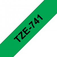BROTHER Tze741 Cinta Tze, laminada (18 mm x 8 m). Negro sobre verde