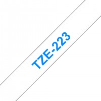 BROTHER Tze223 Cinta Tze, laminada (9 mm x 8 m) Azul sobre blanco