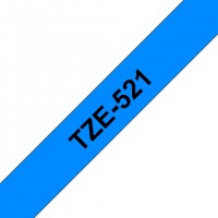 BROTHER Tze521 Cinta Tze, laminada (9 mm x 8 m) Negro sobre azul