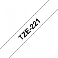 BROTHER Tze221 Cinta Tze, laminada (9 mm x 8 m) Negro sobre blanco
