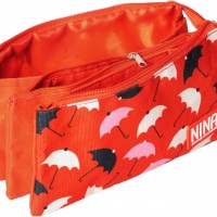 GRAFOPLAS 37540676. Estuche escolar portatodo triple Nina Umbrellas