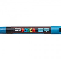 UNI POSCA PC-3ML Azul claro purpurina. Marcador de pintura no permanente. Trazo 0,9-1,3 mm.