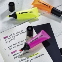 STABILO 72-24. Marcador fluorescente Neon con punta biselada. Amarillo