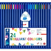 STAEDTLER 157 SB24. Estuche 24 lápices triangulares ergosoft aquarell. Colores surtidos
