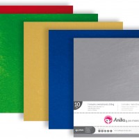 GRAFOPLAS 37111575. Pack 10 cartulinas metal de 30,5 x 30,5 - 250 gr. Color plata