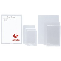 GRAFOPLÁS 05710000. Pack 75 fundas transparentes PVC flexible 322 x 218 mm. con uñero