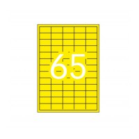 APLI 15074. Etiquetas amarillo fluorescente permanentes 38,1 x 21,2 mm 20 hojas