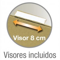 GIO Pack 25 carpetas colgantes Folio prolongado, 240 gr visor superior. Lomo V