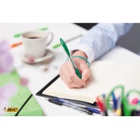 BIC Atlantis. Bolígrafo retráctil con grip de goma. Trazo 0.4 mm. Colores