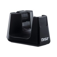 TESA 53902 Portarrollo sobremesa de plástico Easy Cut SMART para cintas de 33 m. Color negro.