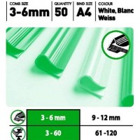 Fellowes 5383101. Pack de 50 lomeras blancas 6 mm
