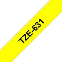 BROTHER Tze631 Cinta Tze, laminada (12 mm x 8 m) Negro sobre amarillo