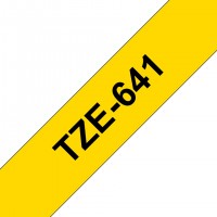 BROTHER Tze641 Cinta Tze, laminada (18 mm x 8 m). Negro sobre amarillo