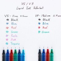 PILOT BX-V5-R. Bolígrafo roller de tinta líquida color rojo V-5. Trazo 0.3 mm.