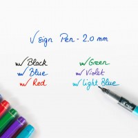 PILOT SW-VSP-R Rotulador V-Sign Pen color rojo. Trazo 0.6 mm.