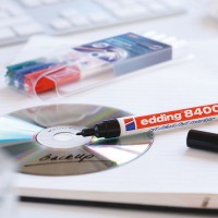 Edding 8400 azul. Marcador para CD-DVD-BD con punta redonda de 0,5-1 mm.