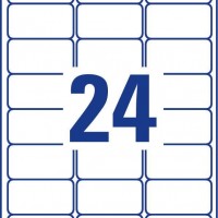 AVERY L6146-20. Pack de 20 hojas de etiquetas de seguridad (480 etiquetas de 63,5 x 33,9 mm)
