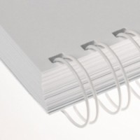 RENZ. Caja 100 encuadernadores Wire-o de 8 mm. Paso 2:1. Color blanco
