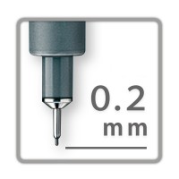 STAEDTLER 308 S1WP3. Estuche 3 rotuladores calibrados Pigment Liner (0.2 - 0.4 - 0.8). Color negro