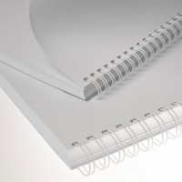 RENZ. Caja 100 encuadernadores Wire-o de 8 mm. Paso 2:1. Color blanco