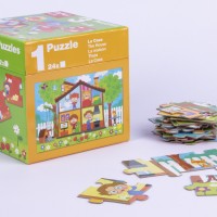 APLI 14114. Cubo 3 puzles educativos
